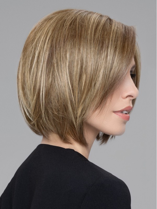 10" Trendige Blonde Kinnlange Bob Perücken Mit Glatten Synthetikfasern