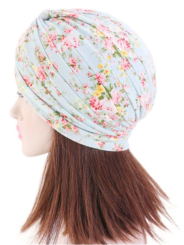 Baumwollpastoral Plissierter Kopftuch Turban